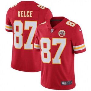 Mens Youths Kids Womens 87 Travis Kelce Red Vapor Stitched Jersey